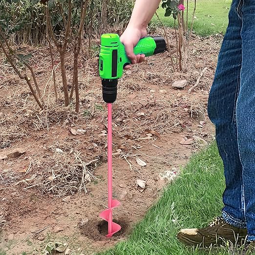 SYITCUN Auger Drill Bit for Planting - 1.6"X16.5" Heavy-Duty Garden Auger Spiral Drill Bit - Bulb Planter Tool - 3/8" Hex Drive Drill