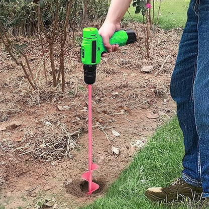 SYITCUN Auger Drill Bit for Planting - 1.6"X16.5" Heavy-Duty Garden Auger Spiral Drill Bit - Bulb Planter Tool - 3/8" Hex Drive Drill