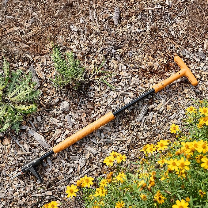 Stand Up Weed Puller Tool with Long Handle - 39” Ergonomic Weeder Puller - Heavy Duty Weed Remover for Weeding Without Bending or Kneeling - Garden Tools for Gardening by Garret Wade