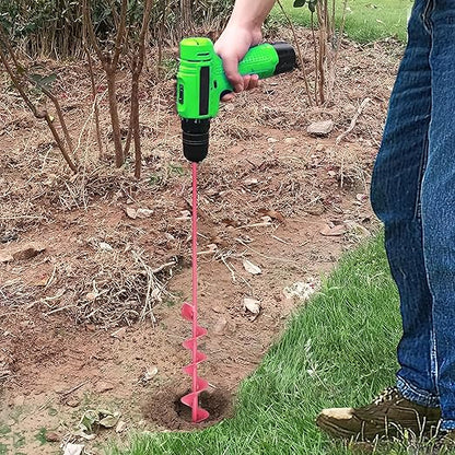 SYITCUN Auger Drill Bit for Planting - 2"X32" Heavy-Duty Garden Auger Spiral Drill Bit - Bulb Planter Tool - 3/8" Hex Drive Drill