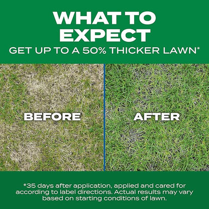 Scotts Turf Builder Thick'R Lawn Sun and Shade, Combination Seed, Fertilizer and Soil Improver, Thickens Thin Grass, 12 lbs.