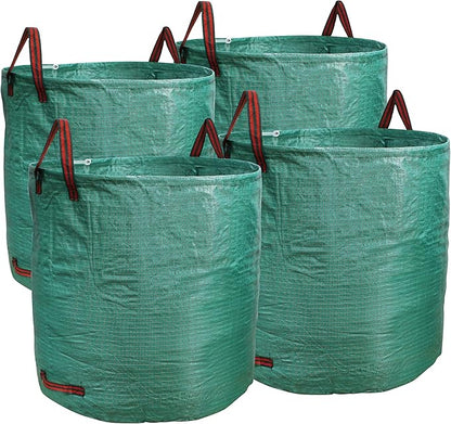 PHYEX Professional 4-Pack 132 Gallon Gardening Bags for Lawn Yard, Extra Large Reusable Leaf Bags, Waste and Trash Container